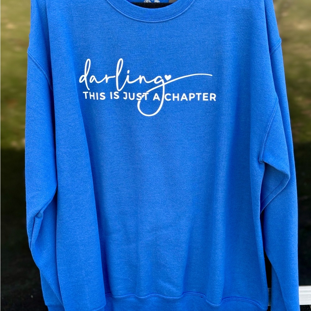 Fruit of the Loom Royal Blue Crewneck Sweatshirt with White Logo